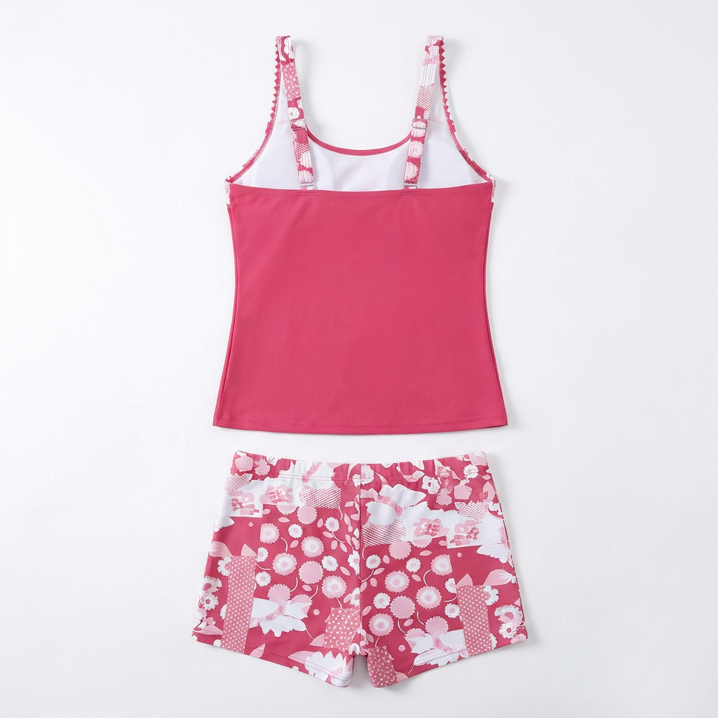Dames Tankini Set met Buikcontrole | Tankop en Zwemshort