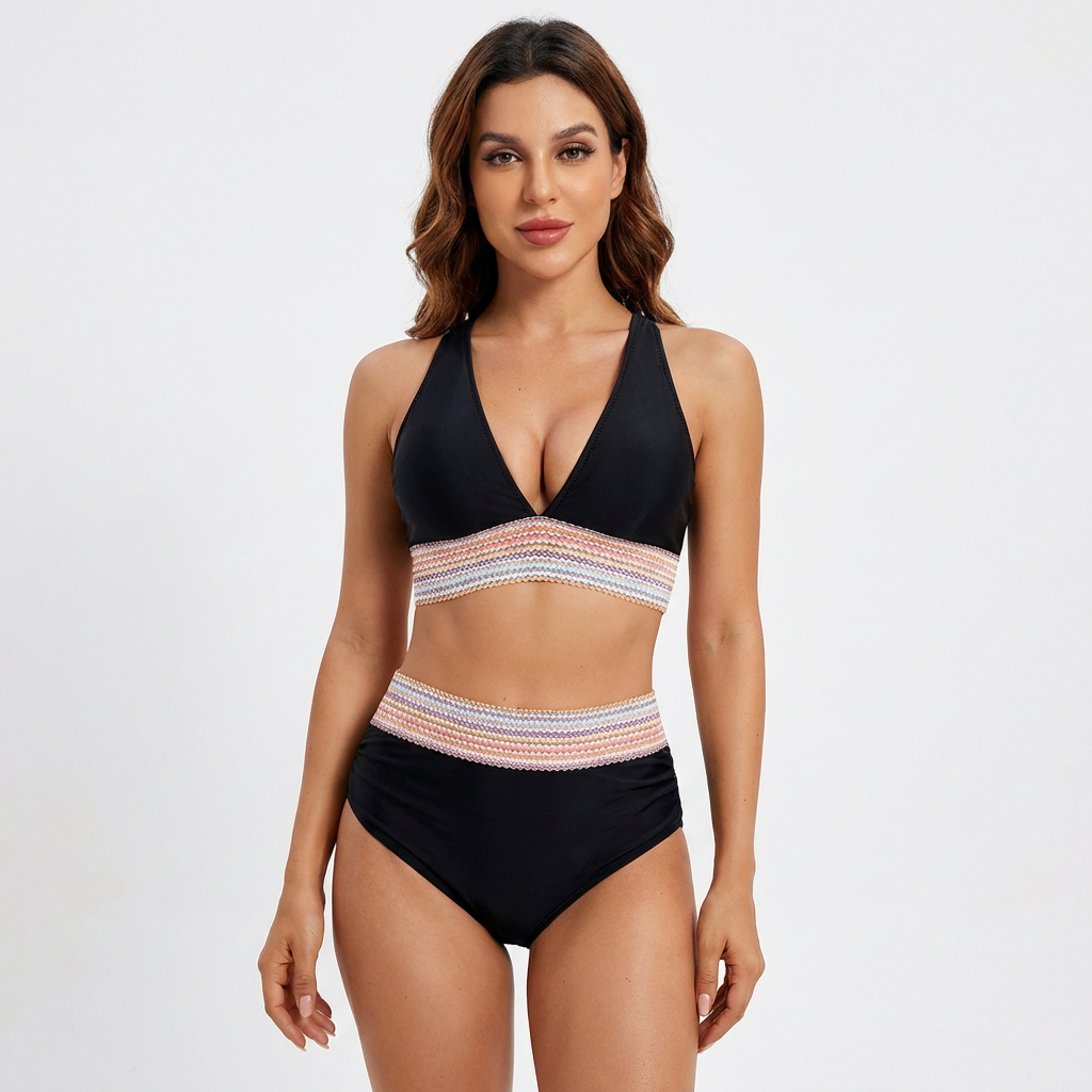 Dames Hoge Taille Bikiniset | Tweedelig Zwemset met Bikinitop