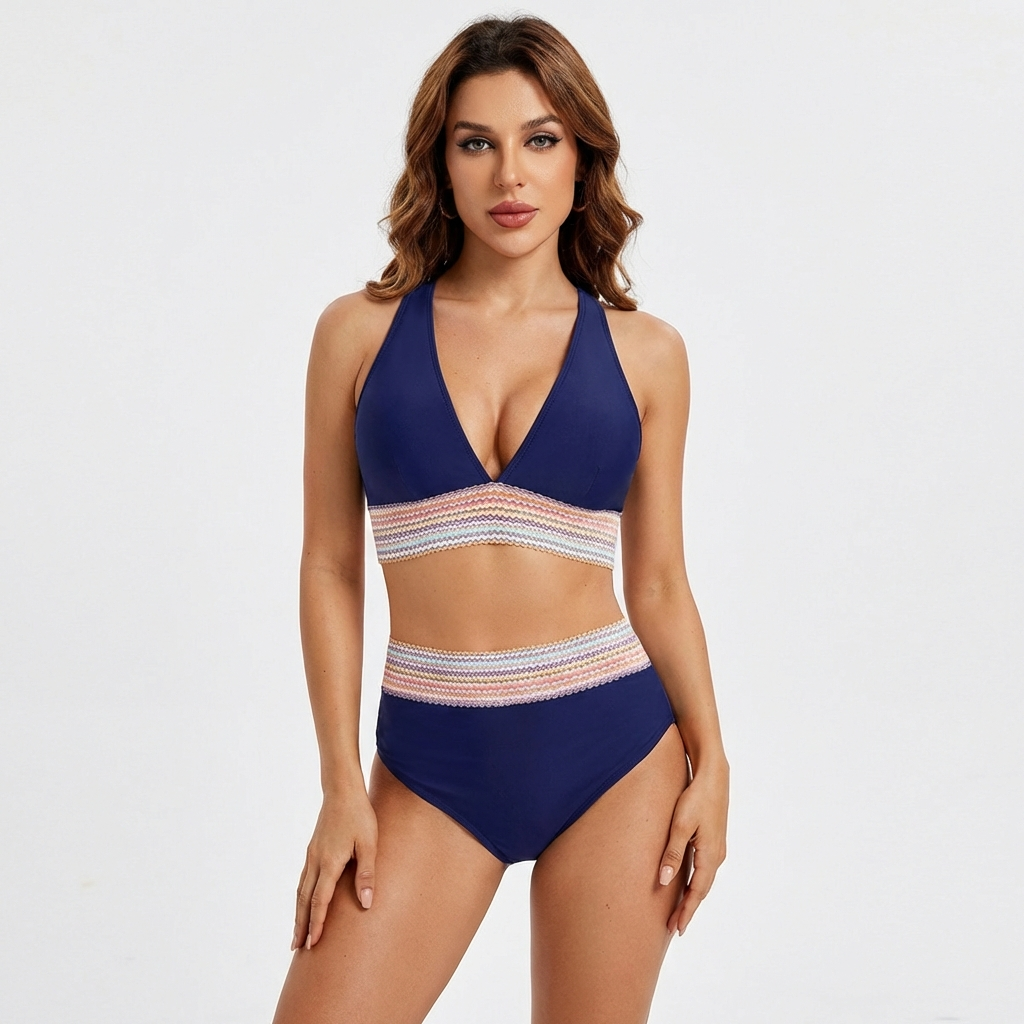 Dames Hoge Taille Bikiniset | Tweedelig Zwemset met Bikinitop