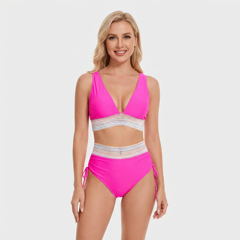 Dames Hoge Taille Bikiniset | Tweedelig Zwemset met Bikinitop