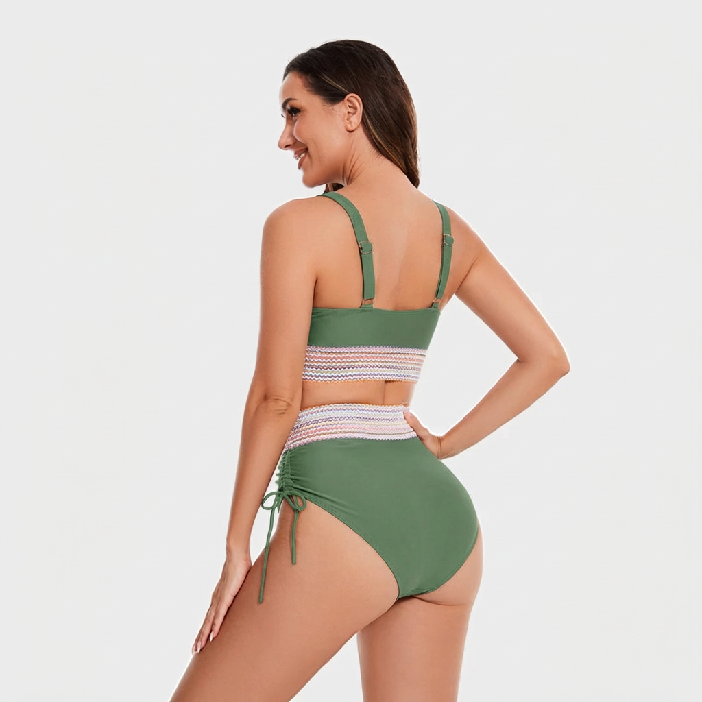 Dames Hoge Taille Bikiniset | Tweedelig Zwemset met Bikinitop