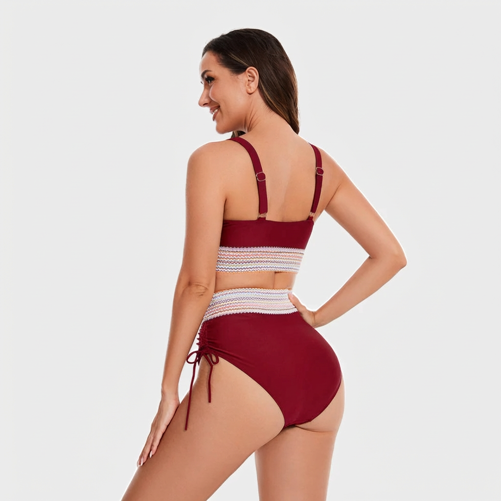 Dames Hoge Taille Bikiniset | Tweedelig Zwemset met Bikinitop