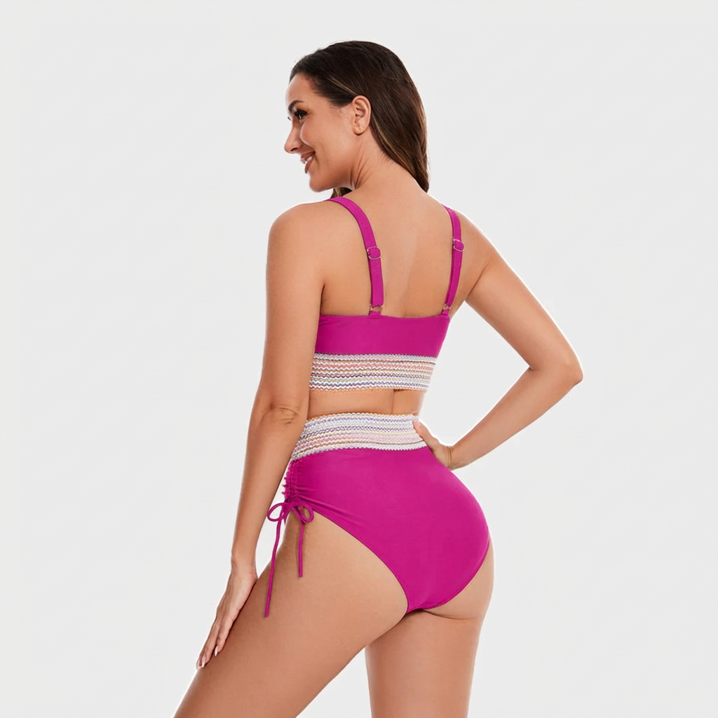 Dames Hoge Taille Bikiniset | Tweedelig Zwemset met Bikinitop