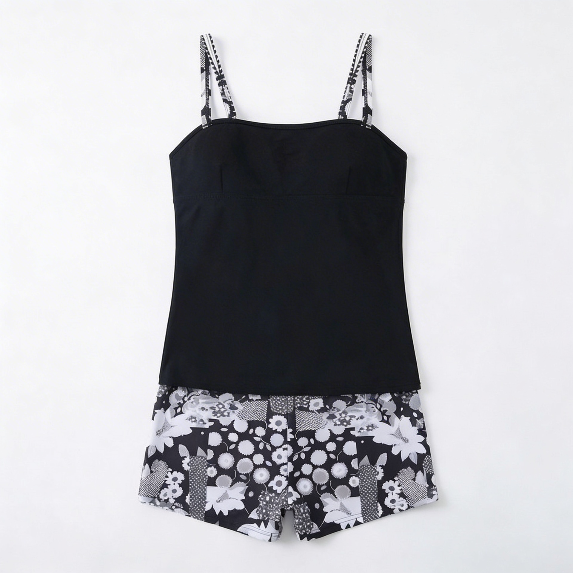 Dames Tankini Set met Buikcontrole | Tankop en Zwemshort
