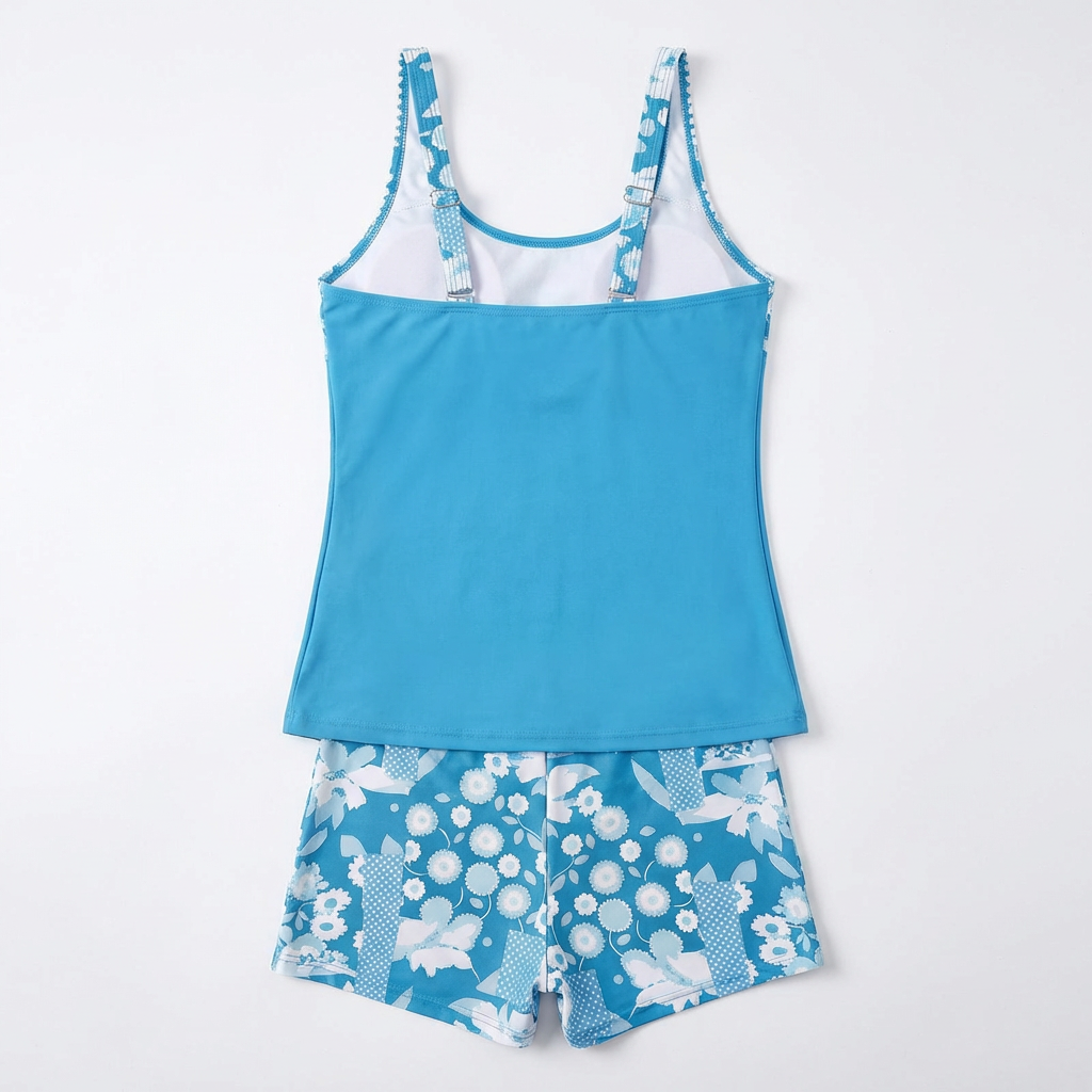 Dames Tankini Set met Buikcontrole | Tankop en Zwemshort