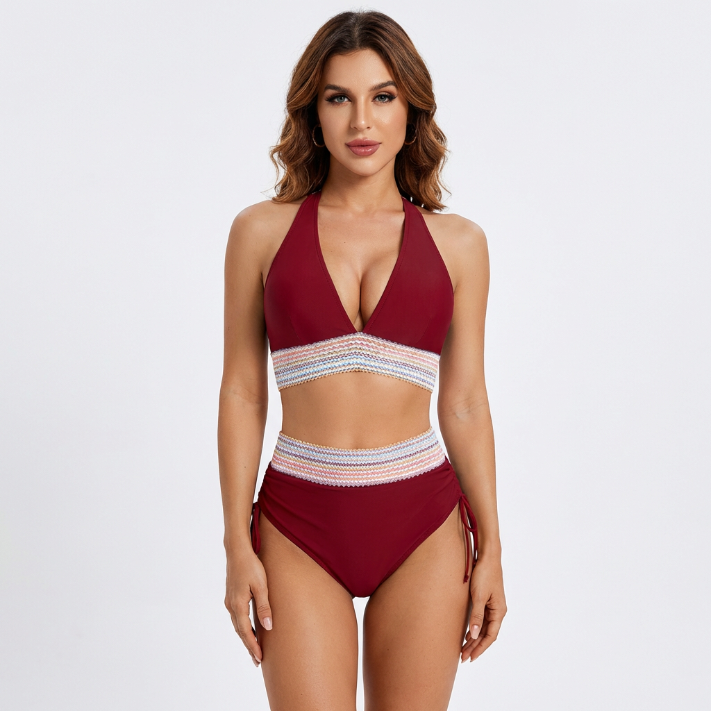 Dames Hoge Taille Bikiniset | Tweedelig Zwemset met Bikinitop